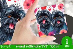 watercolor affenpinscher dog magnet sublimation PNG Product Image 1