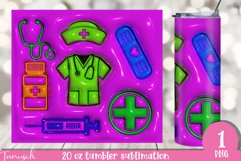 3d inflated nurse tumbler sublimation , 3d puff wrap PNG Product Image 1