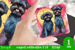 watercolor affenpinscher dog magnet sublimation PNG Product Image 1