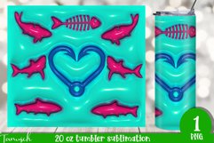 3d puff fishing sublimation tumbler, 3d inflate wrap Product Image 1