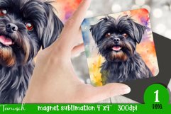 watercolor affenpinscher dog magnet sublimation PNG Product Image 1