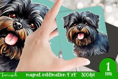 watercolor affenpinscher dog magnet sublimation PNG Product Image 1