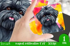 watercolor affenpinscher dog magnet sublimation PNG Product Image 1