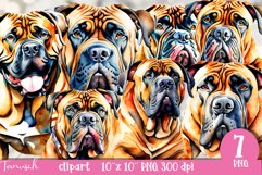 watercolor BULLMASTIFF Dog sublimation clipart PNG Product Image 1