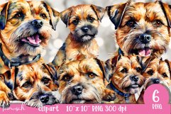 watercolor Border Terrier Dog sublimation clipart PNG Product Image 1