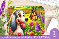 Floral mouse pad AFGHAN HOUND spring SUBLIMATION Product Image 1