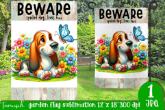 Beware dog Garden Flag Sublimation Product Image 1