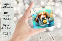 Underwater BEAGLE dog MAGNET Sublimation PNG DESIGN Product Image 1