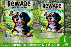 Beware dog Garden Flag Sublimation Product Image 1