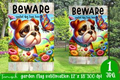 funny Beware spoiled dog Garden Flag Sublimation PNG Product Image 1