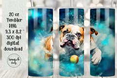 Underwater ENGLISH BULLDOG 20 oz Tumbler wrap Sublimation de Product Image 1