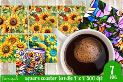 Sunflowers Garden square coaster sublimation bundle Product Image 1