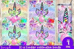 Glitter unicorn bubble gum 20oz Tumbler Sublimation BUNDLE Product Image 1