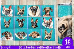 20oz glitter tumbler peeking dog mix breeds Sublimation Product Image 1