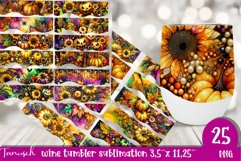 FALL Pumpkin &amp; Sunflowers Wine Tumbler sublimation bundle Product Image 1