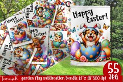 happy EASTER Sublimation / hatching Egg / Garden Flag bundle Product Image 1