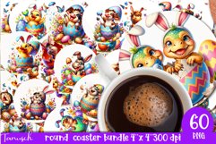 happy EASTER round coaster Sublimation hatching Egg bundle Product Image 1