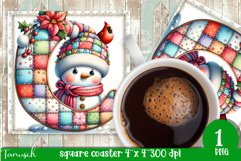 Christmas Letters Coaster Sublimation BUNDLE / Monogram PNG Product Image 4