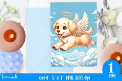 Memorial card Labrador dog angel wings SUBLIMATION pet loss Product Image 1