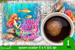 watercolor mermaid square coaster sublimation Bundle Product Image 4