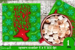 3d puff christmas sublimation square coaster 3d inflate wrap Product Image 1