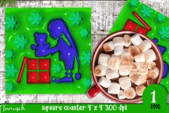 3d puff christmas sublimation square coaster 3d inflate wrap Product Image 1