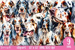 watercolor English Setter clipart Dog sublimation PNG Product Image 1