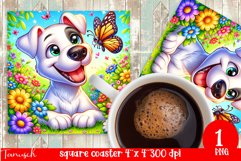 funny DOGO ARGENTINO DOG square coaster Sublimation Product Image 1