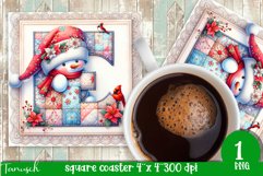Christmas Letters Coaster Sublimation BUNDLE / Monogram PNG Product Image 6