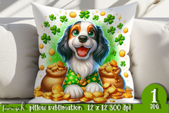 Englisch Setter dog St Patrick LUCKY pillow sublimation Product Image 1