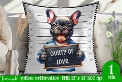 funny mugshot dog pillow sublimation design Product Image 1