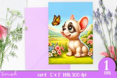 DOG card spring SUBLIMATION flowers PNG Product Image 1