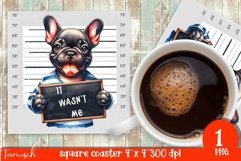 funny mugshot dog coaster sublimation design Product Image 1