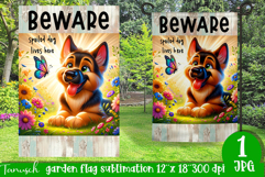 Beware dog Garden Flag Sublimation Product Image 1