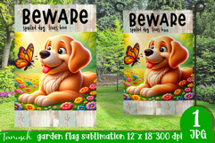 Beware dog Garden Flag Sublimation Product Image 1