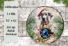 Rustic Christmas GREAT DANE DOG rusty lid ORNAMENT santa cam Product Image 1