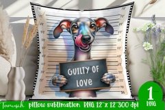 funny mugshot dog pillow sublimation design Product Image 1
