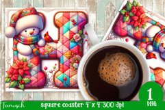 Christmas Letters Coaster Sublimation BUNDLE / Monogram PNG Product Image 9
