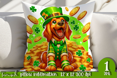 Irish Setter dog St Patrick LUCKY pillow sublimation Product Image 1