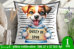 funny mugshot dog pillow sublimation design Product Image 1