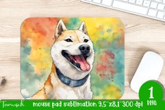 watercolor akita dog mouse pad sublimation bundle Product Image 2