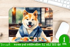 watercolor akita dog mouse pad sublimation PNG Product Image 1