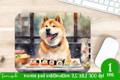 watercolor akita dog mouse pad sublimation PNG Product Image 1