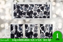 watercolor black roses sublimation mug Wrap sublimation PNG Product Image 1