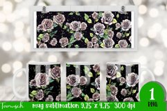 watercolor black roses sublimation mug Wrap sublimation PNG Product Image 1