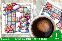 Christmas Letters Coaster Sublimation BUNDLE / Monogram PNG Product Image 17