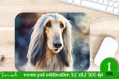 watercolor afghan hound dog mouse pad sublimation PNG Product Image 1