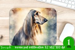 watercolor afghan hound dog mouse pad sublimation PNG Product Image 1