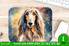watercolor afghan hound dog mouse pad sublimation PNG Product Image 1