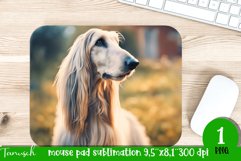 watercolor afghan hound dog mouse pad sublimation PNG Product Image 1